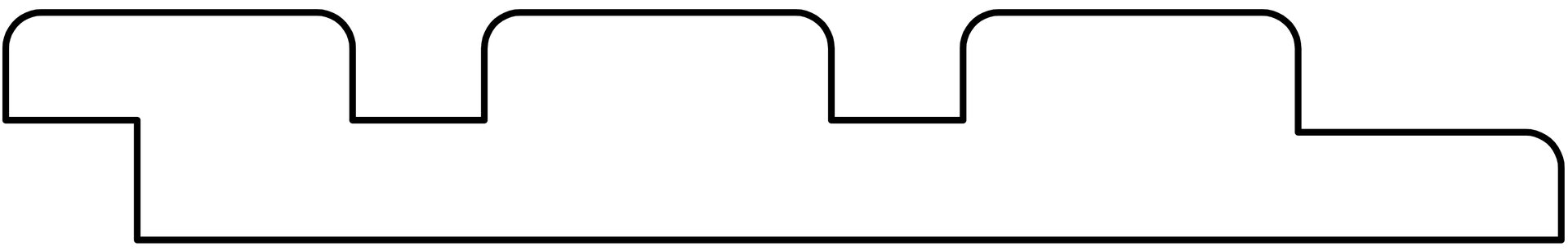 Triple profiel douglas 1.9x13.0x500cm