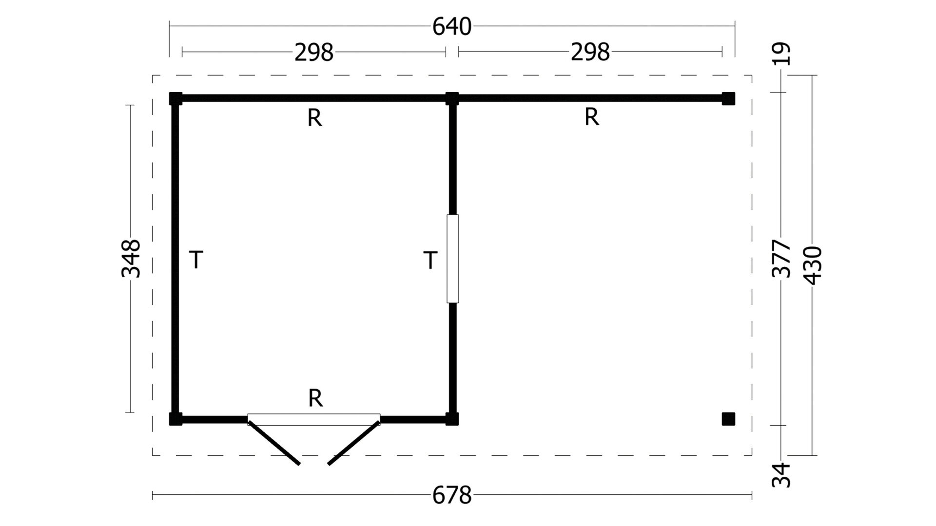 Overkapping Plat dak Oslo XL &ndash; Type 4 zwarte wanden