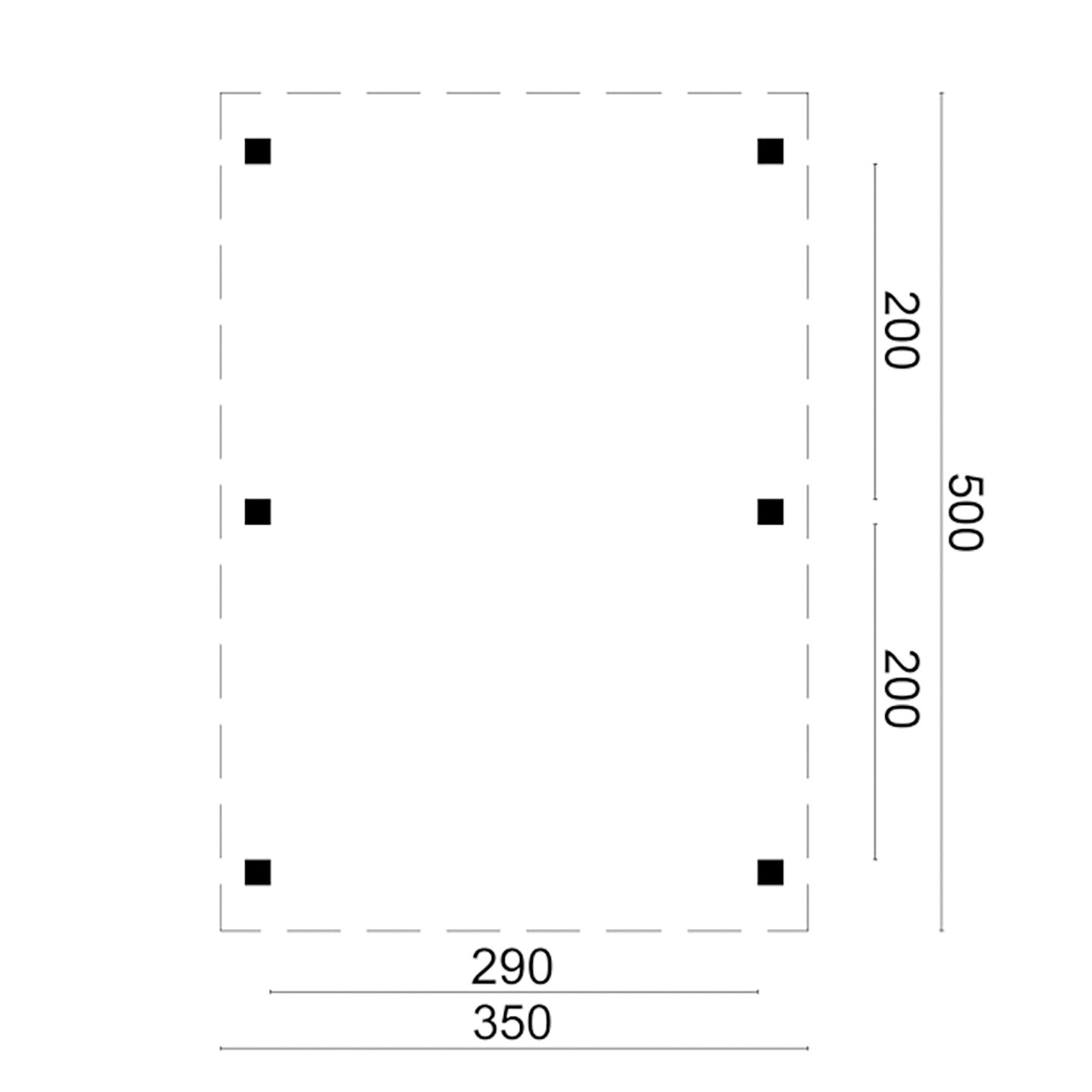 DHZ Carport Sloten Douglas fijnbezaagd 350 x 500 cm