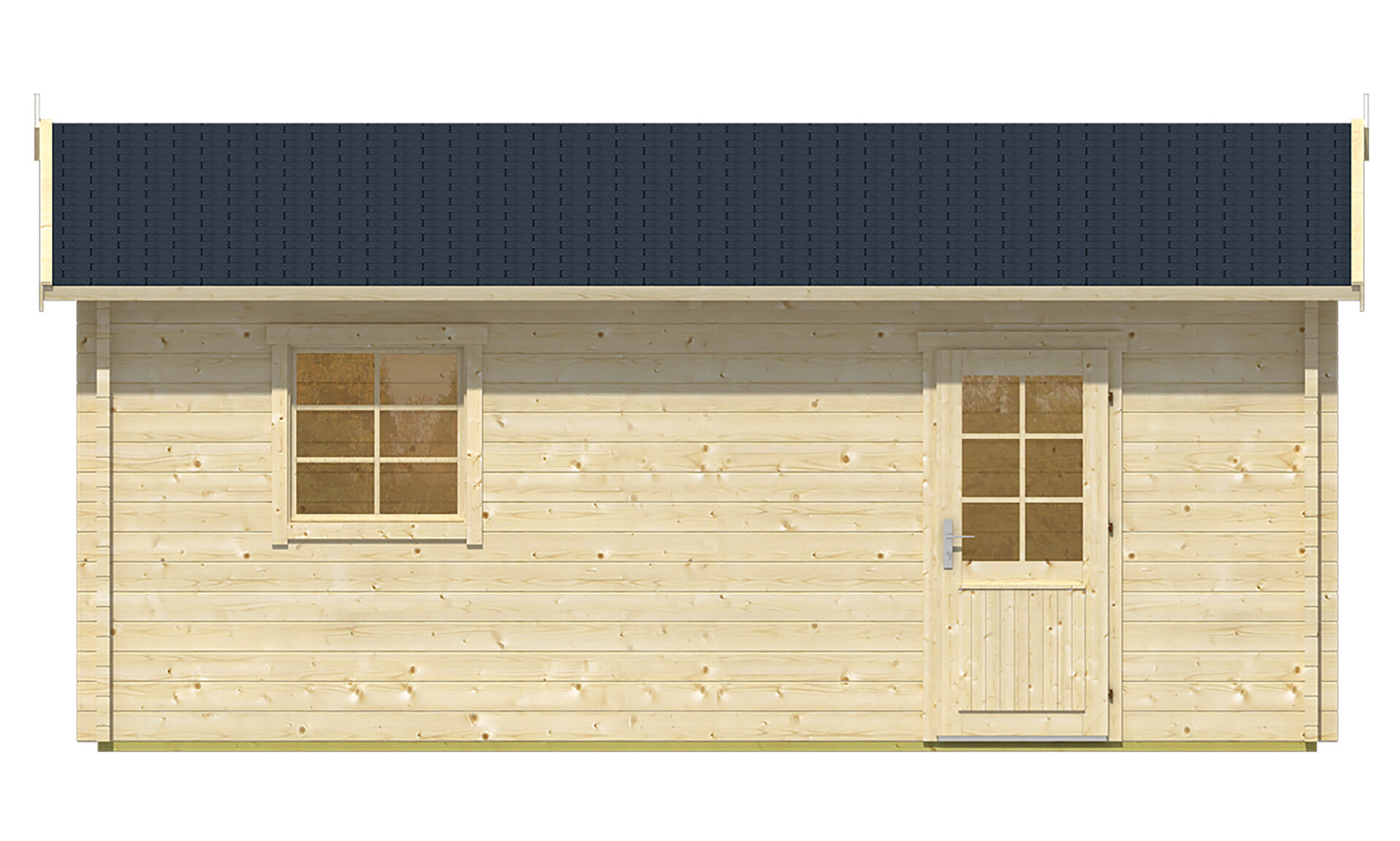 Houten Garage Rydell 470 x 570 cm met openslaande garagedeuren Wanddikte 58 mm