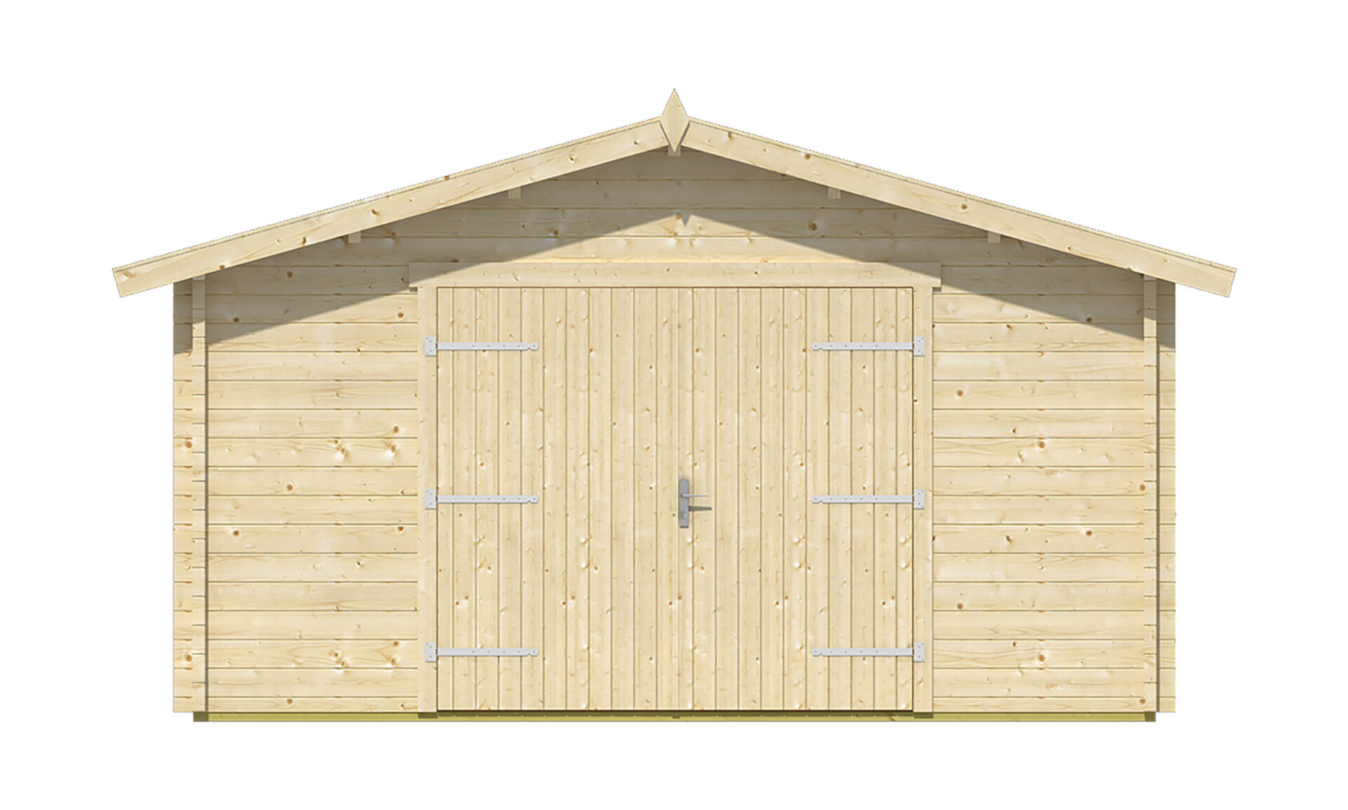 Houten Garage Rydell 470 x 570 cm met openslaande garagedeuren Wanddikte 58 mm