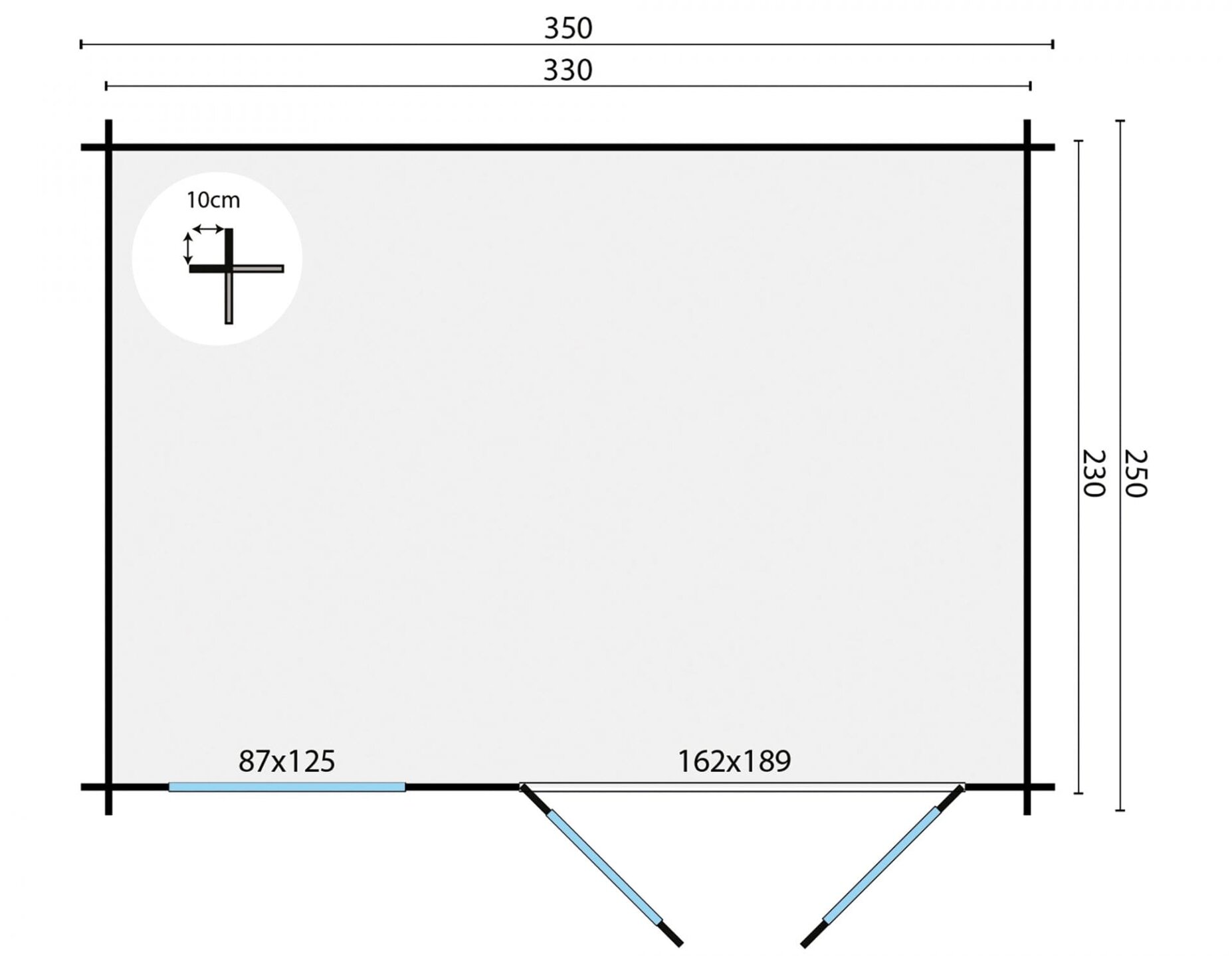 Blokhut Daisy 350 x 250 