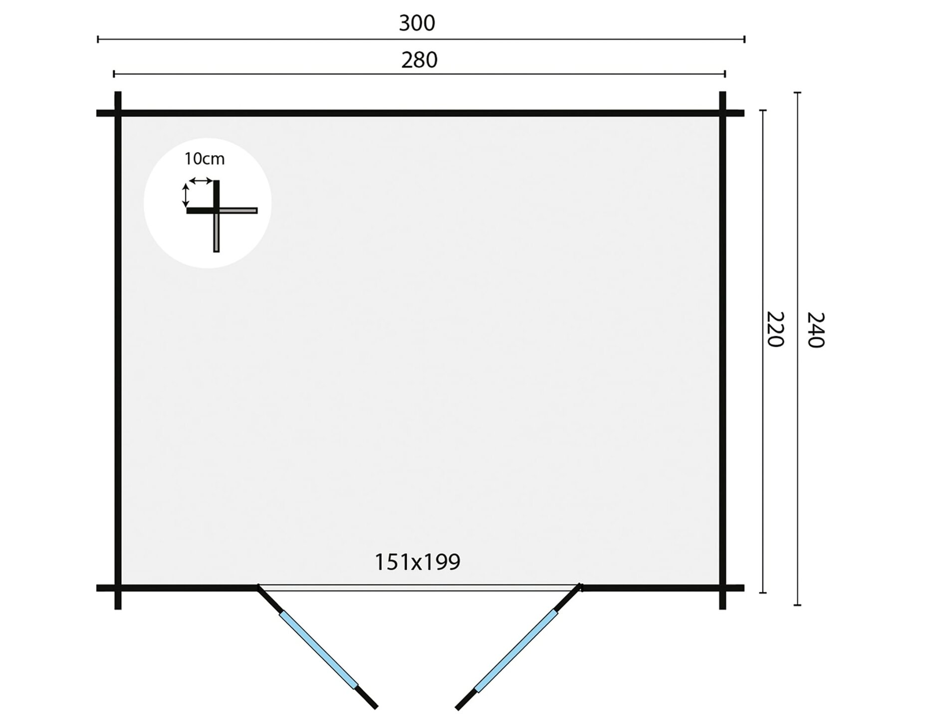 Blokhut Klair 300 x 240 