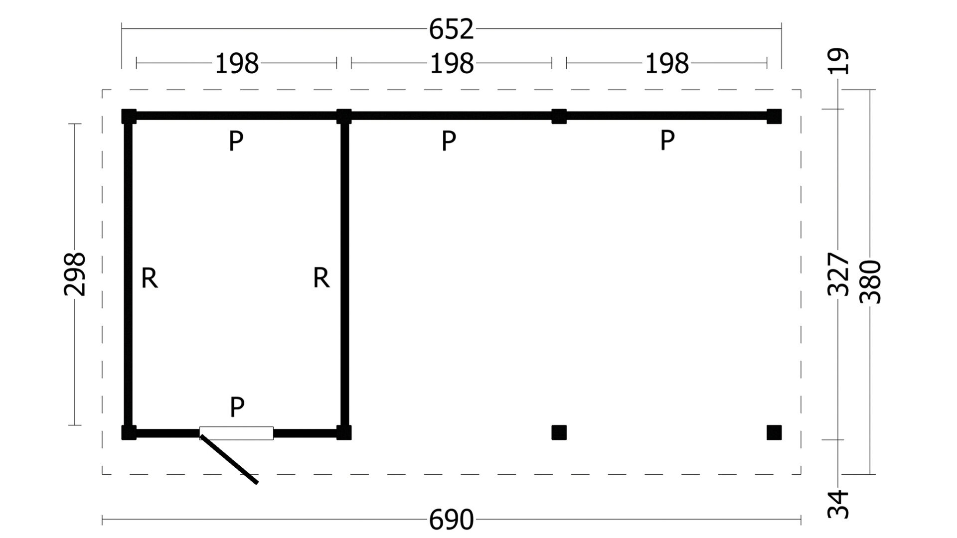 Overkapping Plat dak Oslo L &ndash; Type 7