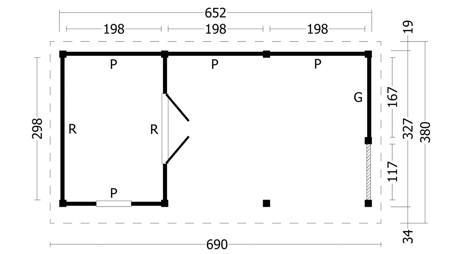 Overkapping Plat dak Oslo L &ndash; Type 8 zwart