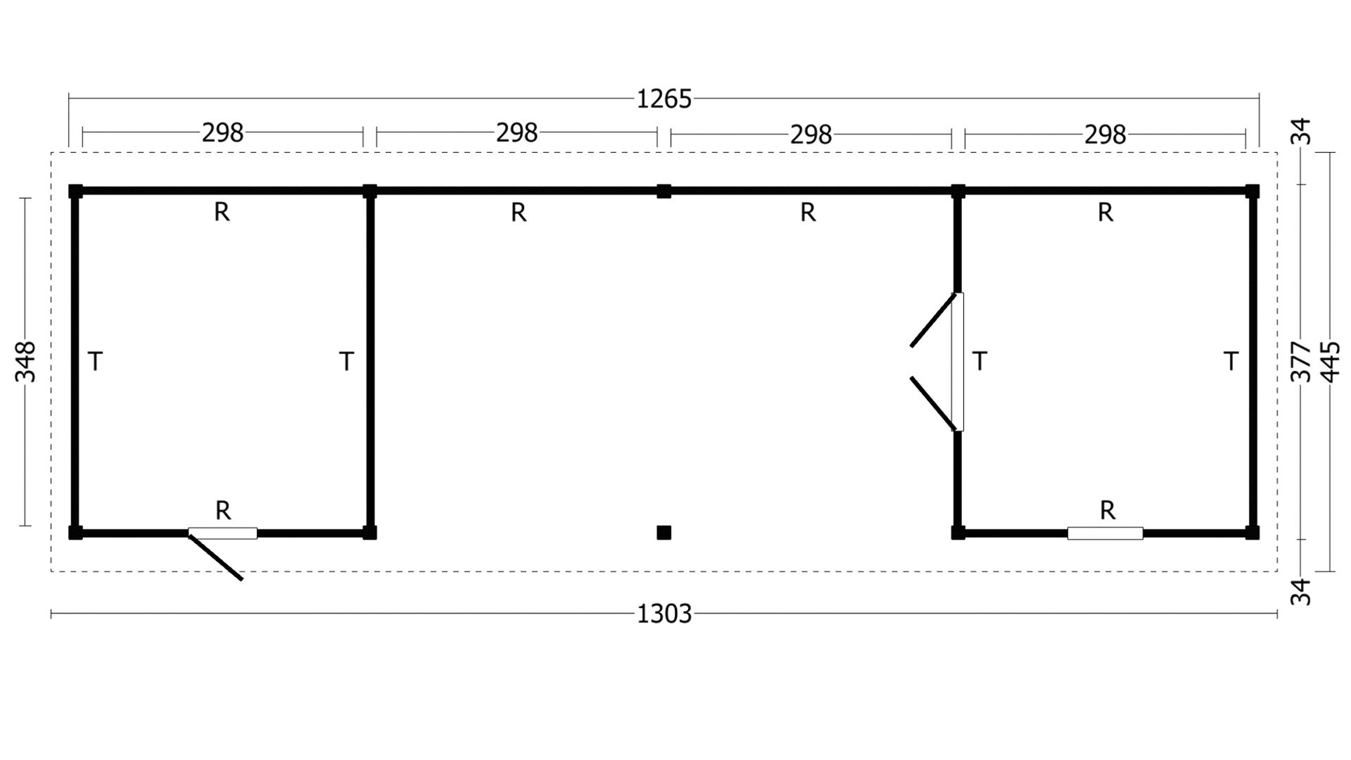 Overkapping Zadeldak Hamar XL type 12 zwart