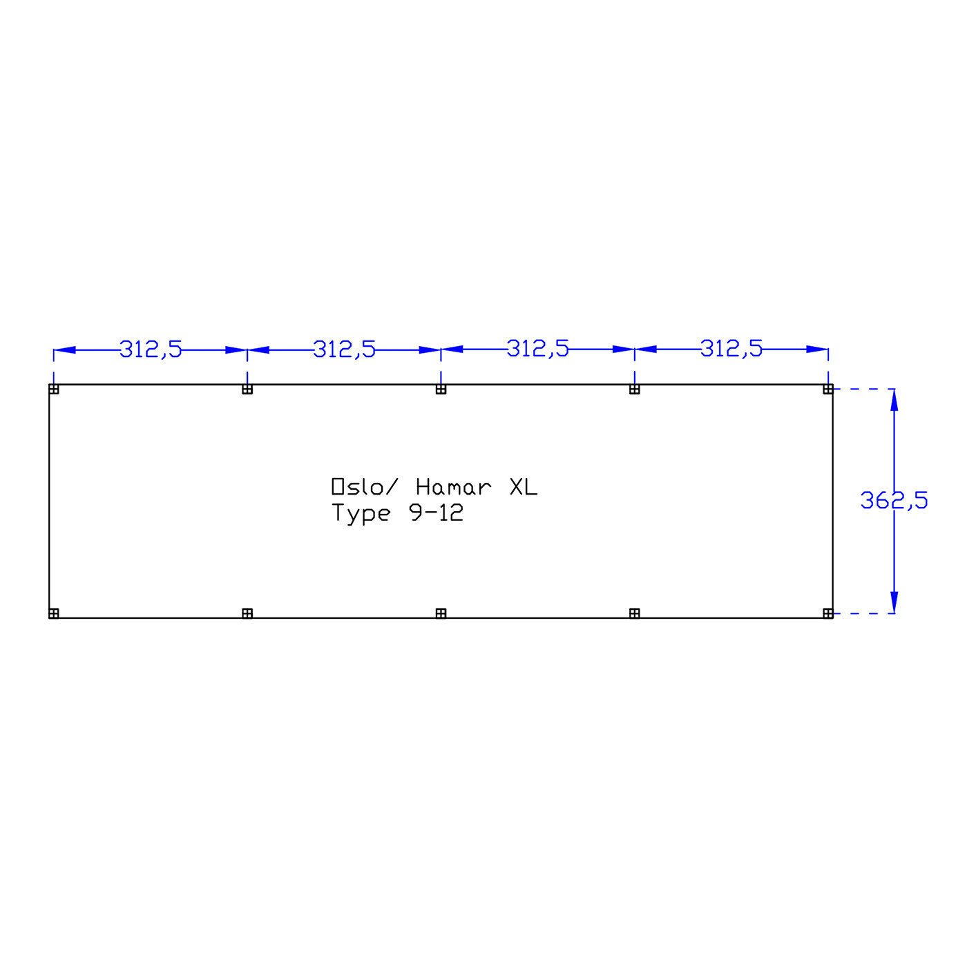 Overkapping Zadeldak Hamar XL type 9