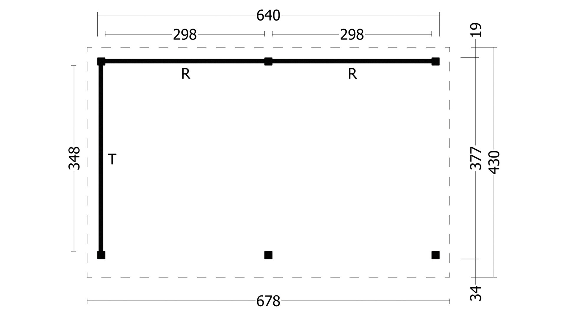 Overkapping Plat dak Oslo L &ndash; Type 2