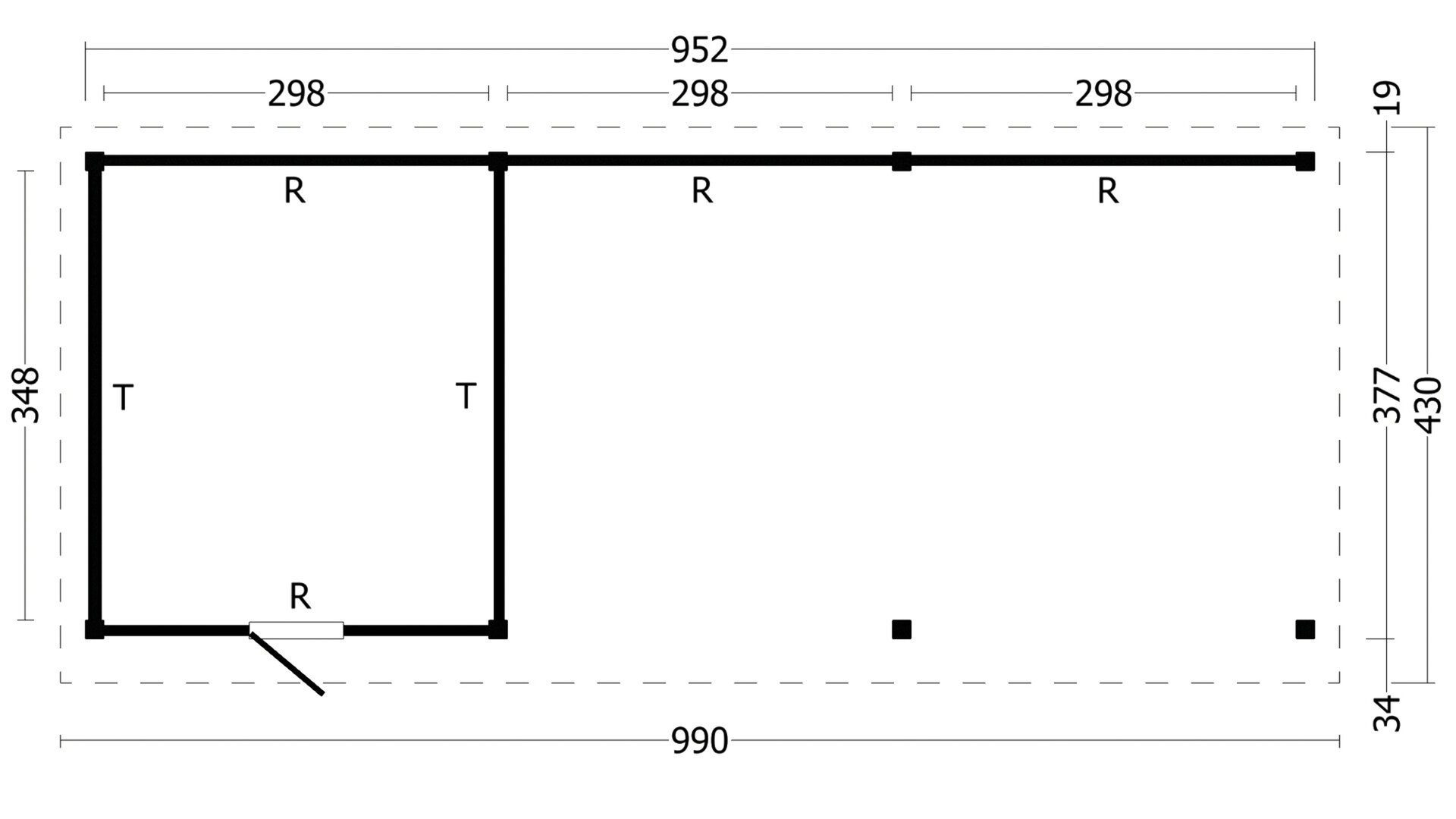 Overkapping Plat dak Oslo XL &ndash; Type 7