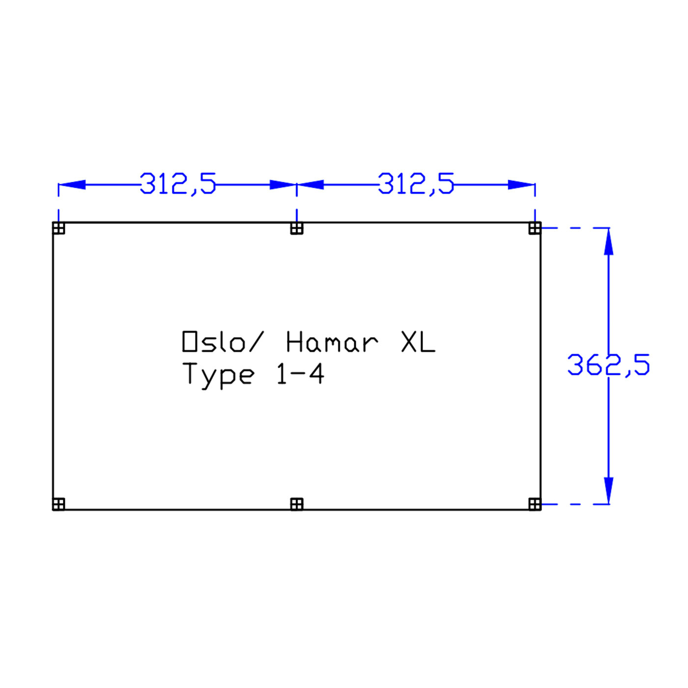 Overkapping Zadeldak Hamar XL &ndash; Type 1