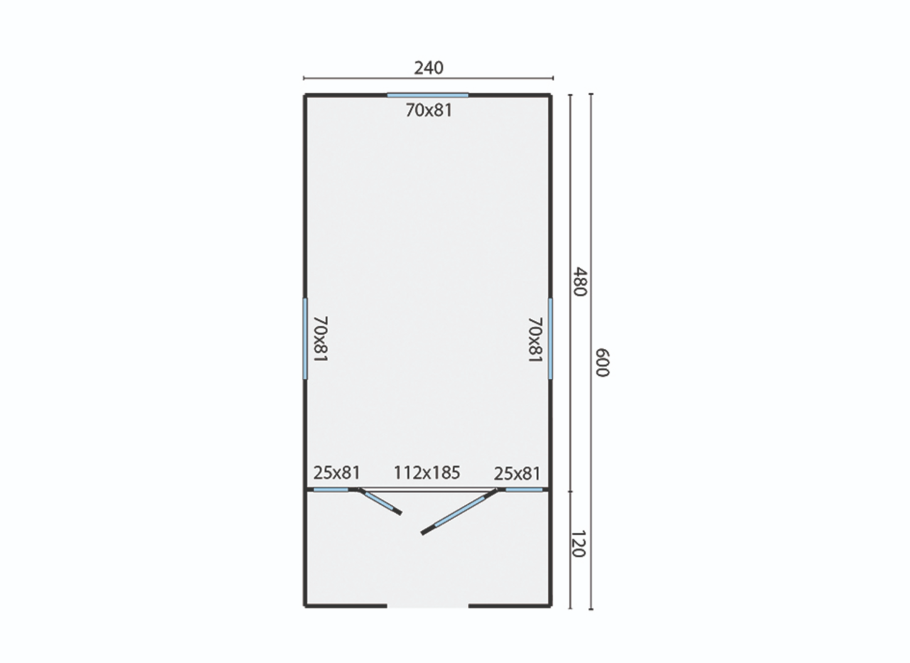 Pipowagen Onbehandeld Vuren 720 x 240 x 319 cm met veranda - Zigeunerwagen Kathleen 