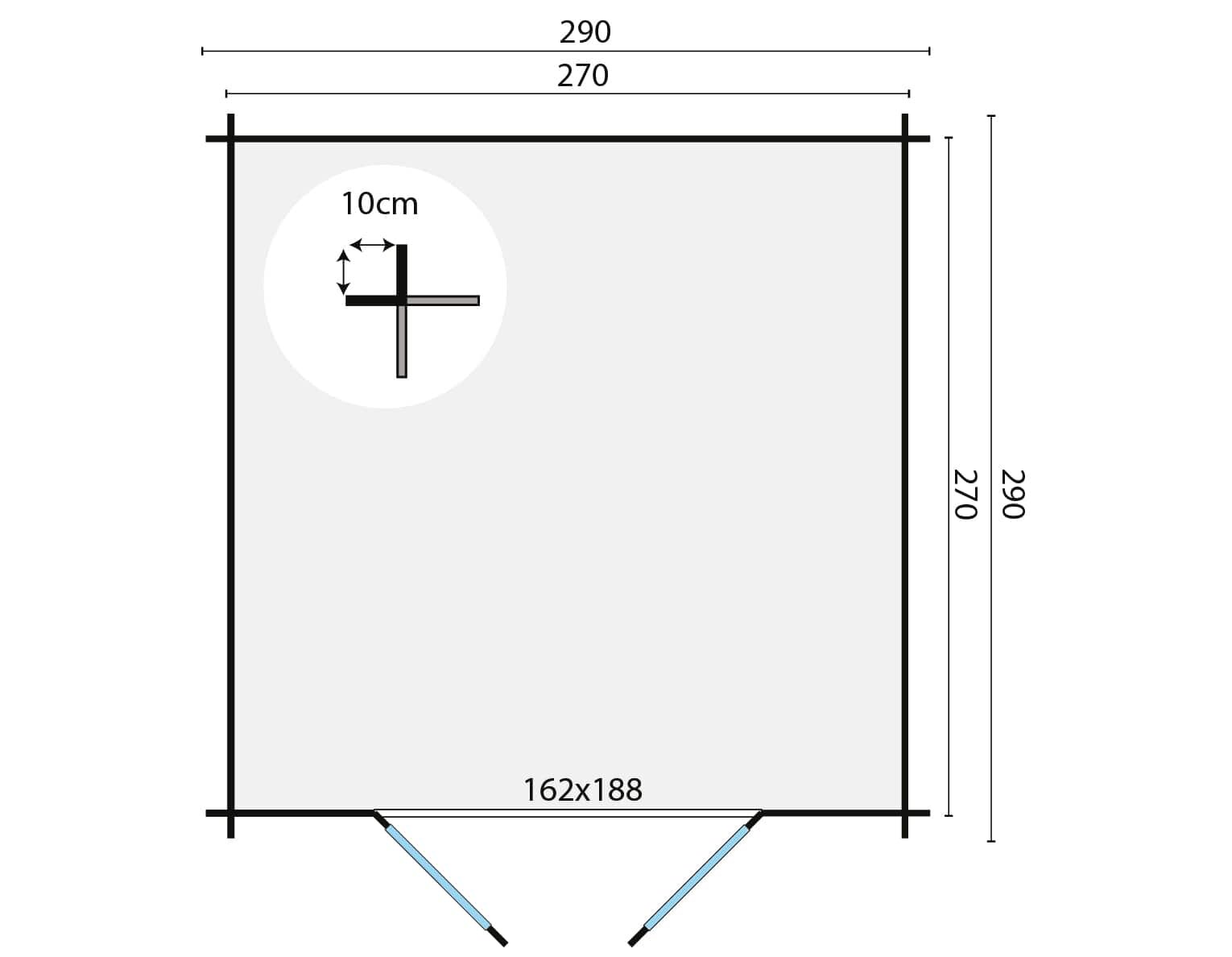 Blokhut J&ouml;rgen 290 x 290