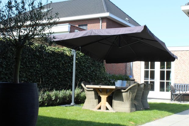 Grote zweefparasol x in antraciet - Countrywood