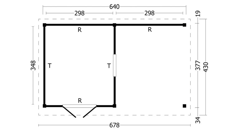 Overkapping Plat dak Oslo XL &ndash; Type 4 zwarte wanden