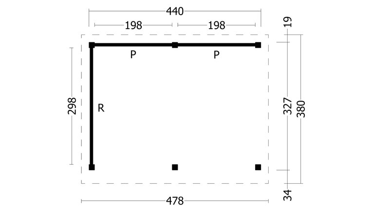 Overkapping Plat dak Oslo L &ndash; Type 2