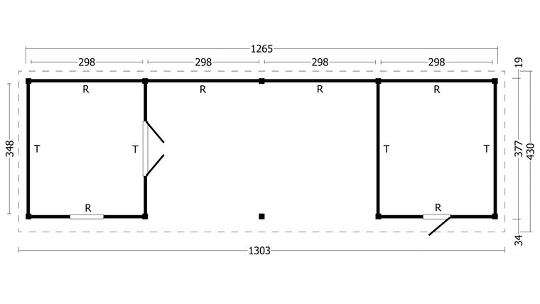 Overkapping plat dak Oslo XL &ndash; Type 12 zwarte wanden