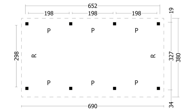 Overkapping Plat dak Oslo L &ndash; Type 5