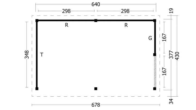 Overkapping Plat dak Oslo XL &ndash; Type 3