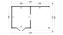 Overkapping Plat dak Oslo XL &ndash; Type 4 zwarte wanden