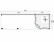 Blokhut Paiva 350x350 cm + luifel 450 cm