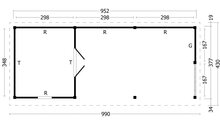 Overkapping plat dak Oslo XL &ndash; Type 8 zwarte wanden