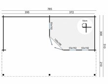 Blokhut Oletha 785 x 510 x 257 cm Wanddikte 40 mm