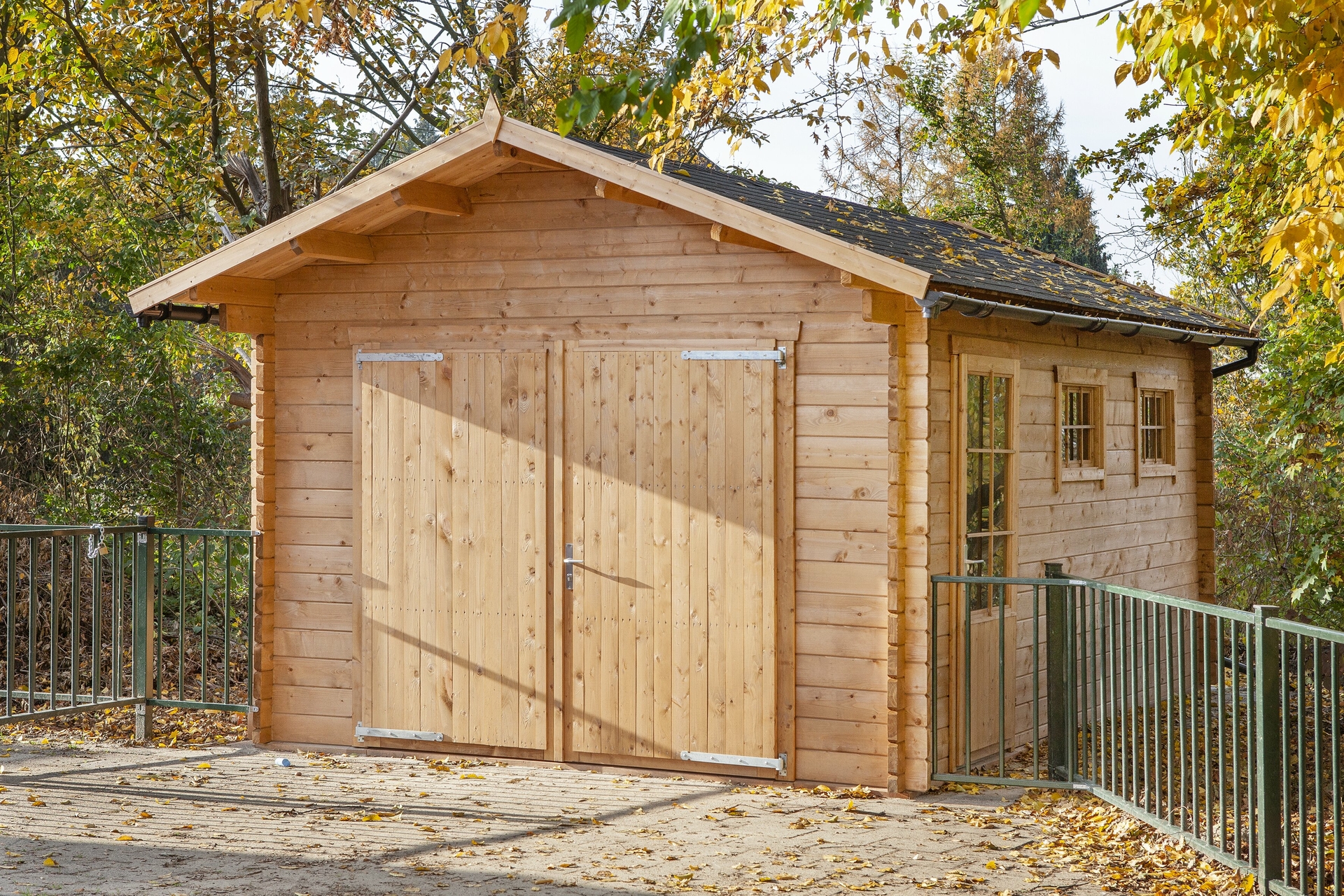 Houten Garage Geir 360 x 537 cm Prefab Schuur met punt dak Wanddikte 44 mm